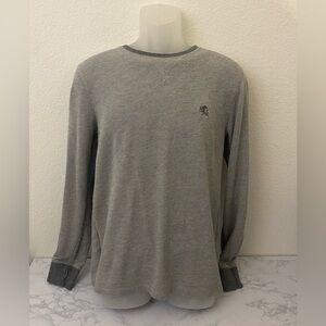 Mens Size Medium Express Heathered Gray Cotton Sweater Crew Neck Pullover​​​